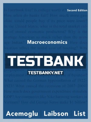 Test Bank for Macroeconomics 2nd Edition Acemoglu ISBN 9780134492056