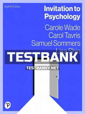 Test Bank for Invitation to Psychology 8th Edition Wade ISBN 9780134999210
