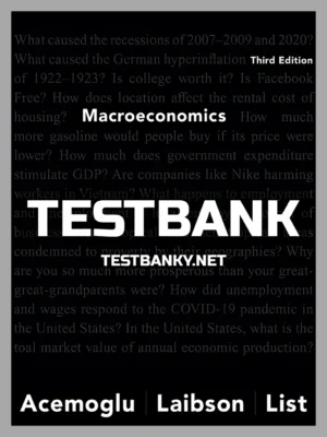 Test Bank for Macroeconomics 3rd Edition Acemoglu ISBN 9780135771167