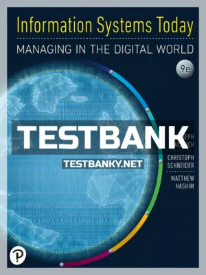 Test Bank for Information Systems Today 9th Edition Valacich ISBN 9780136524427