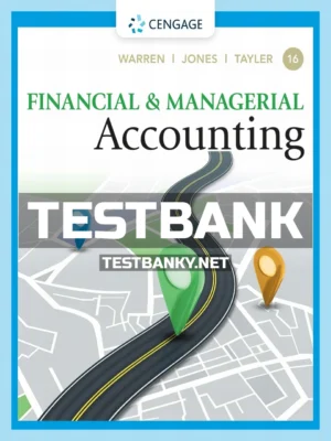 Test Bank for Financial and Managerial Accountin 16th Edition Warren ISBN 9780357714041