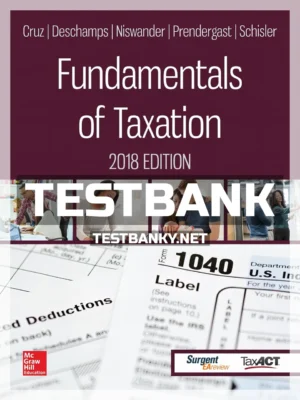 Test Bank for Fundamentals of Taxation 2018 Edition 11th Edition Cruz ISBN 9781259713736