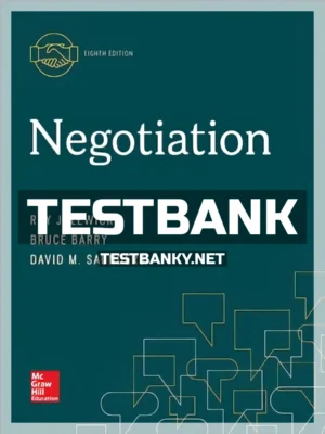 Test Bank for Negotiation 8th Edition Lewicki ISBN 9781260043648