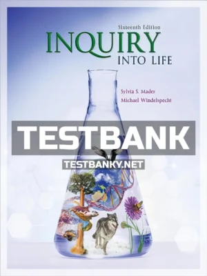 Test Bank for Inquiry into Life 16th Edition Mader ISBN 9781260231700