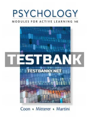 Test Bank for Psychology Modules for Active Learning 14th Edition Coon ISBN 9781305964112