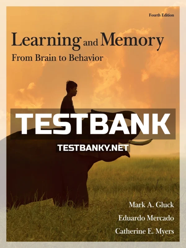 Test Bank for Learning and Memory From Brain to Behavior 4th Edition Gluck ISBN 9781319107383