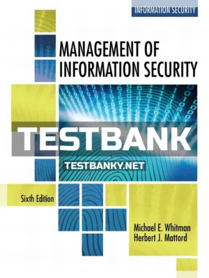 Test Bank for Management of Information Security 6th Edition Whitman ISBN 9781337405713