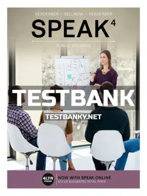 Test Bank for SPEAK 4th Edition Verderber ISBN 9781337407021