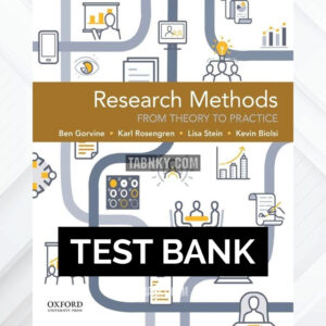 Test Bank for Research Methods From Theory to Practice 1st US Edition by Gorvine ISBN 9780190201821