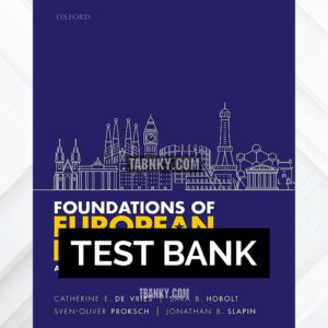 Test Bank for Foundations of European Politics 1st US Edition by De Vries ISBN 9780192566928