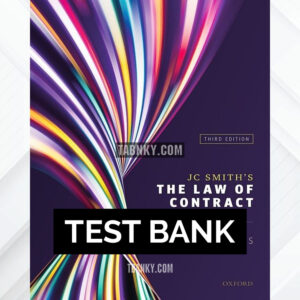 Test Bank for JC Smiths The Law of Contract 3rd US Edition by Davies ISBN 9780192595096