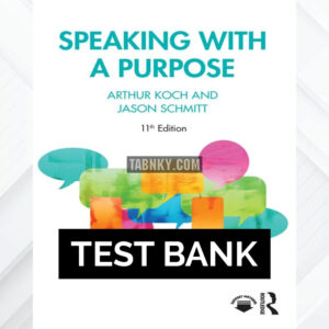 Test Bank for Speaking with a Purpose 11th US Edition by Koch ISBN 9781032502700