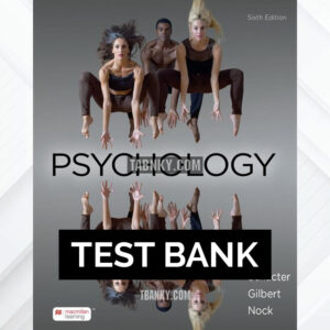 Test Bank for Psychology 6th US Edition by Schacter ISBN 9781319340483